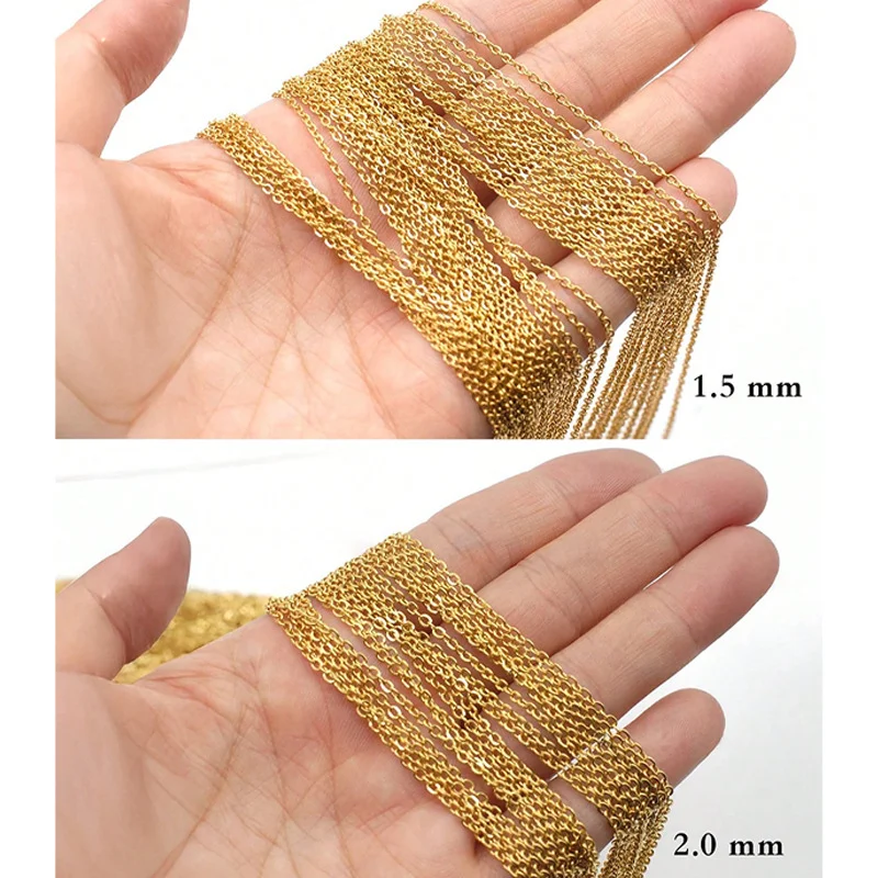 LUXUKISSKIDS 스테인레스 스틸 체인 목걸이 여자 10 개/몫 대량 도매 DIY 롤... - 2