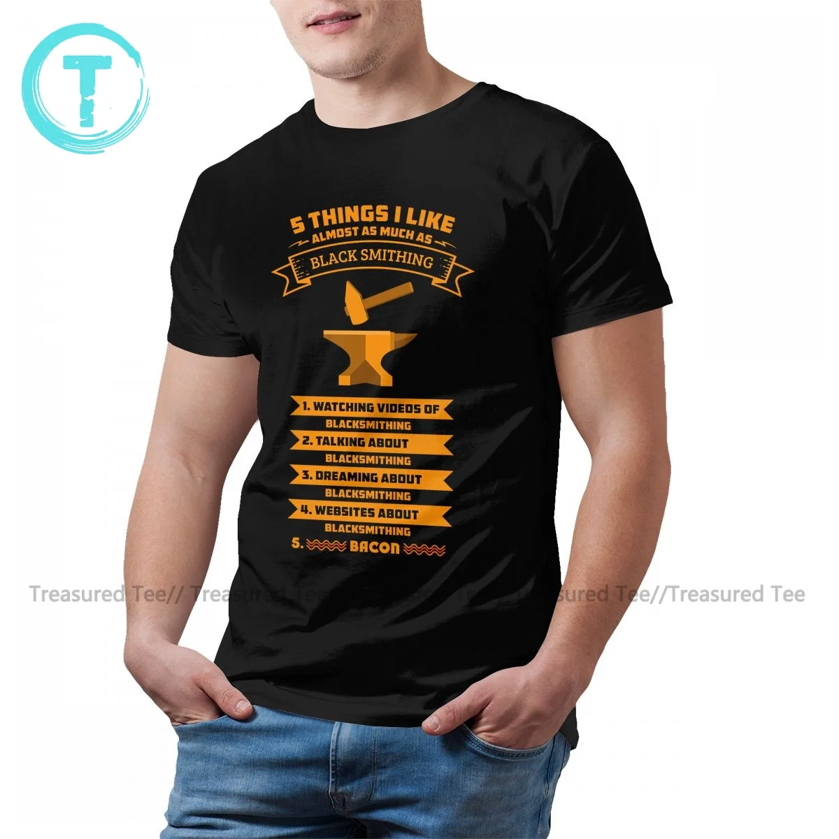 Blacksmith T Shirt Male Fashion Cotton Graphic Tee Shirt Short Sleeves Basic T-Shirt 5xl