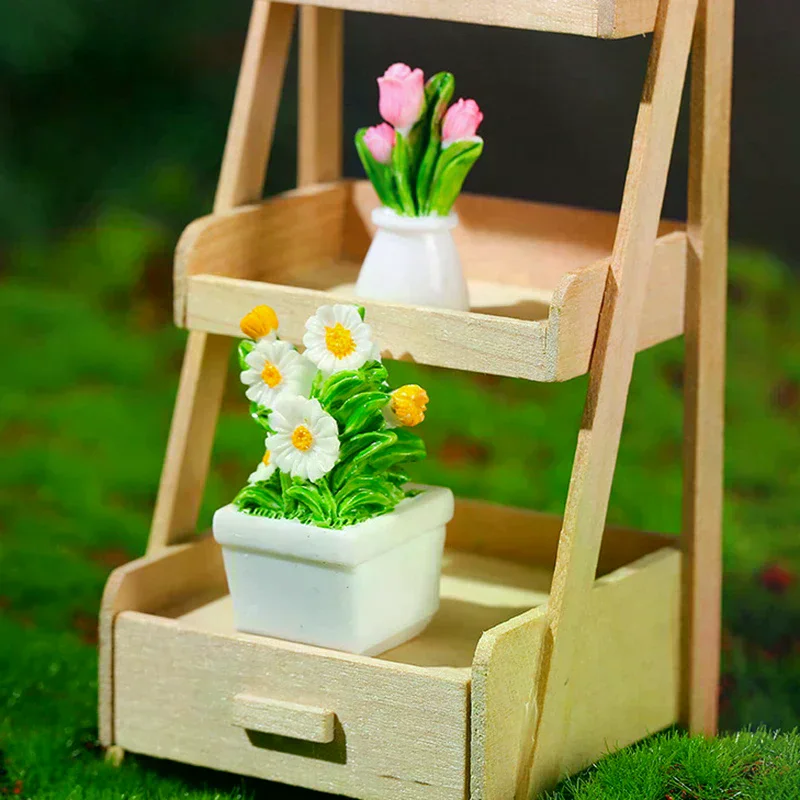1PC Doll Decor Dollhouse Simulation for House Green Flowerpot Furniture in New Potted Plant Plants Home Mini Pot