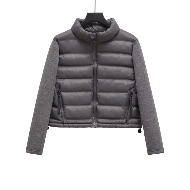 ETJ 2025 Damen Herbst- und Winter-Freizeitjacke, Kurze Sportjacke für Outdoor-Aktivitäten, Leichte, Warme, Gesteppte Jacke mit Kontrastärmeln – Detail 18