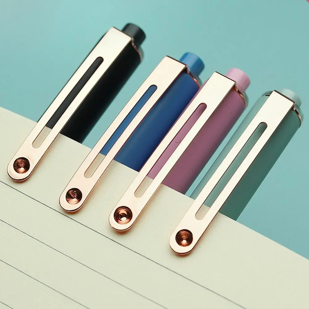Retractable Press Type Fountain Pen Notched Calligraphy Practice Writing Pen Three Point Positioning Exchangeable Ink Cartridge