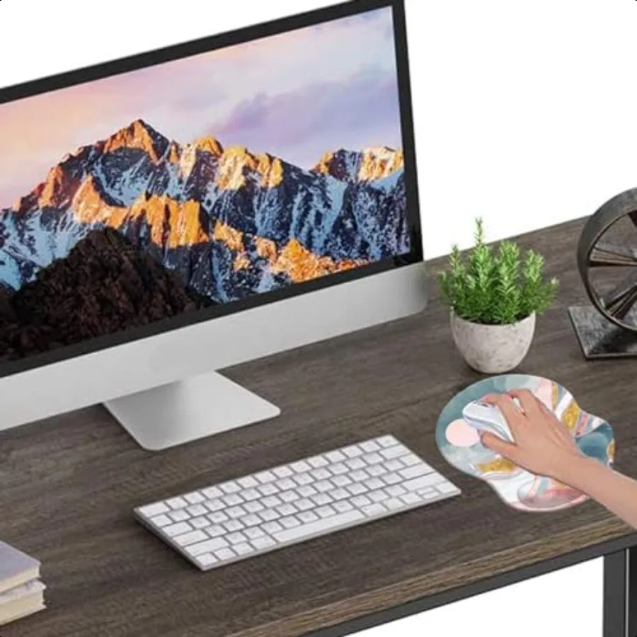 Mauspad, ergonomisches Mauspad mit Handgelenkanschluss, Schmerzlinderung, Komfort-Handgelenkauflage mit rutschfester PU-Basis für Gaming, Heimbüro, Tr