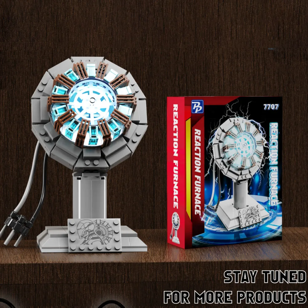 MOC Super Movie Lron Man Nuclear Reactor Bricks Mk1 Arc Reactor Mark Figure Model Building Blocks Toys Children Birthday Gift