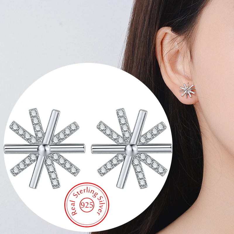 

High Quality Fashion Women's 925 Sterling Silver Jewelry Crystal Zircon Stud Earrigns New XY0574