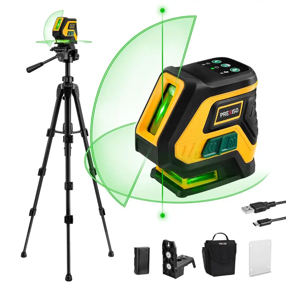 Self Leveling Laser Level Tripod Plumb Dots 360° Layout Rechargeable Alignment Spot Aluminium Bracket Cross Laser 100Ft Magnetic