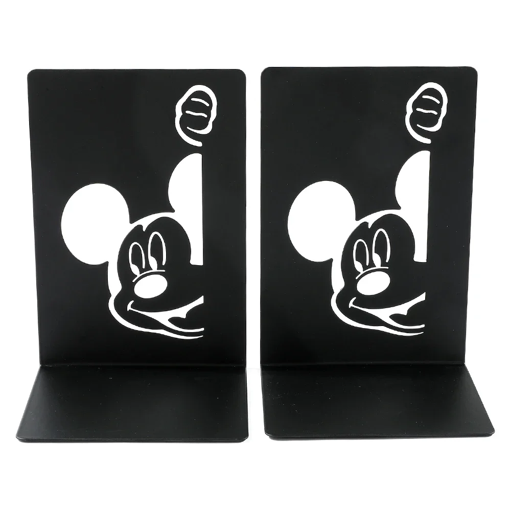 Anime Cute Mickey Mouse Bookends Heavy Iron Cartoon Office Table Desk Decorate Book File Note Support Book Holder Retractable