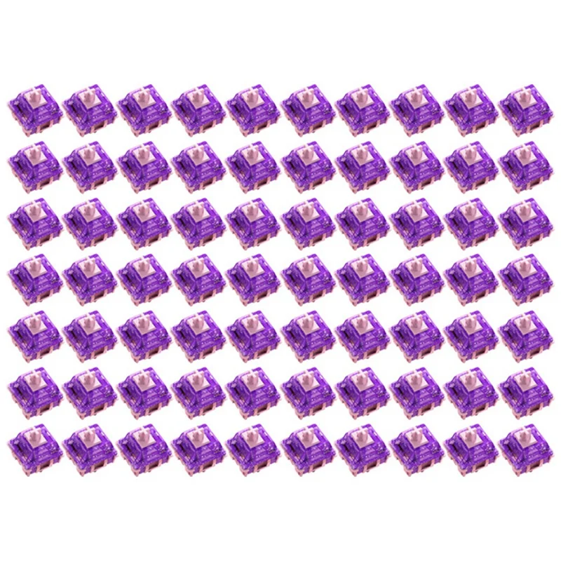 70PCS F.S Purple Night Shaft Silky MX Switches 5 Pin Linear Axis For DIY Gaming Mechanical Keyboard