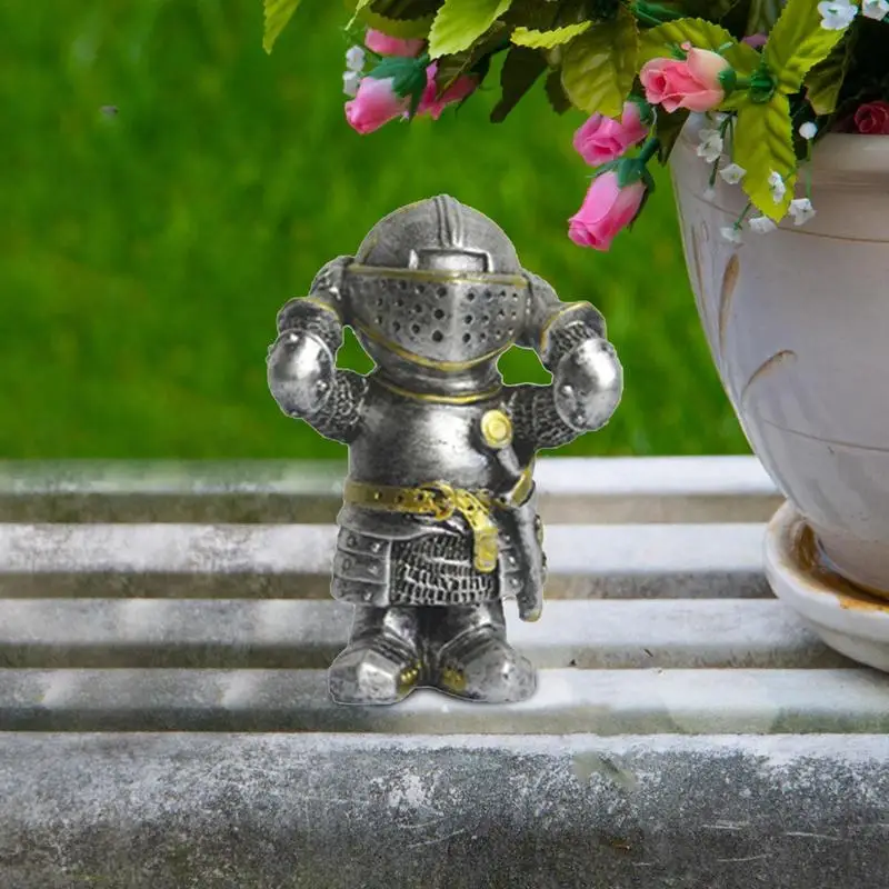 Resin Warrior Ornaments Garden Crafts Decoration Soldier Knight Sculpture Exquisite Warrior Garden Crafts Ornaments Weather