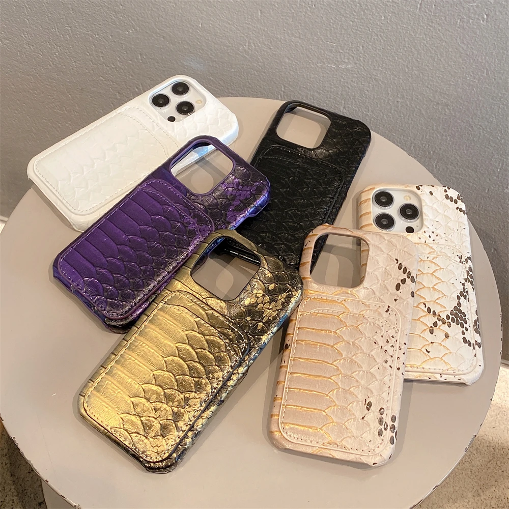 Luxury Dragon Snake leather Card holder wallet Case protection for iPhone 15 14 13 12 11 14 Pro Max XS XR 7 8 Plus X SE Coque