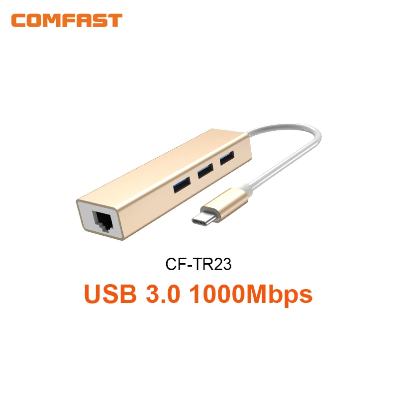 Проводная сетевая карта Comfast 10/100/1000 Мбит/с USB3.0 USB-RJ45 Type C-RJ45 LAN Ethernet-адаптер для ноутбука MacOS linux MacBook