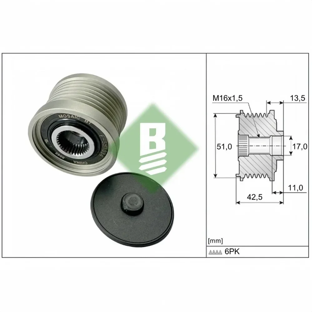 F-551034 23151-EN20A AC Generator Pulley Suitable for Nissan Teana, Qijun, Tiida F-551034 23151-EN20A