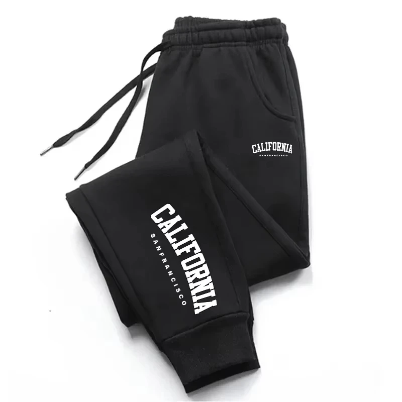 

2025 Four-season New fashion California print sports and fitness sweatpants for men and women casual for outdoor walking