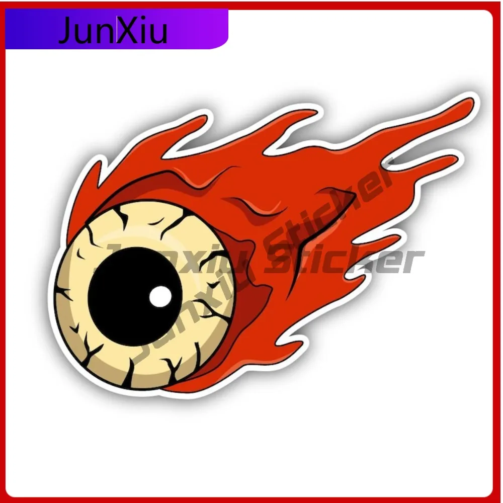 ملصق فينيل على شكل مقلة العين الدموية المشتعلة للهالوين، ملحقات خارجية مقاومة للخدش، زجاجة مياه للسيارة والشاحنة والكمبيوتر المحمول