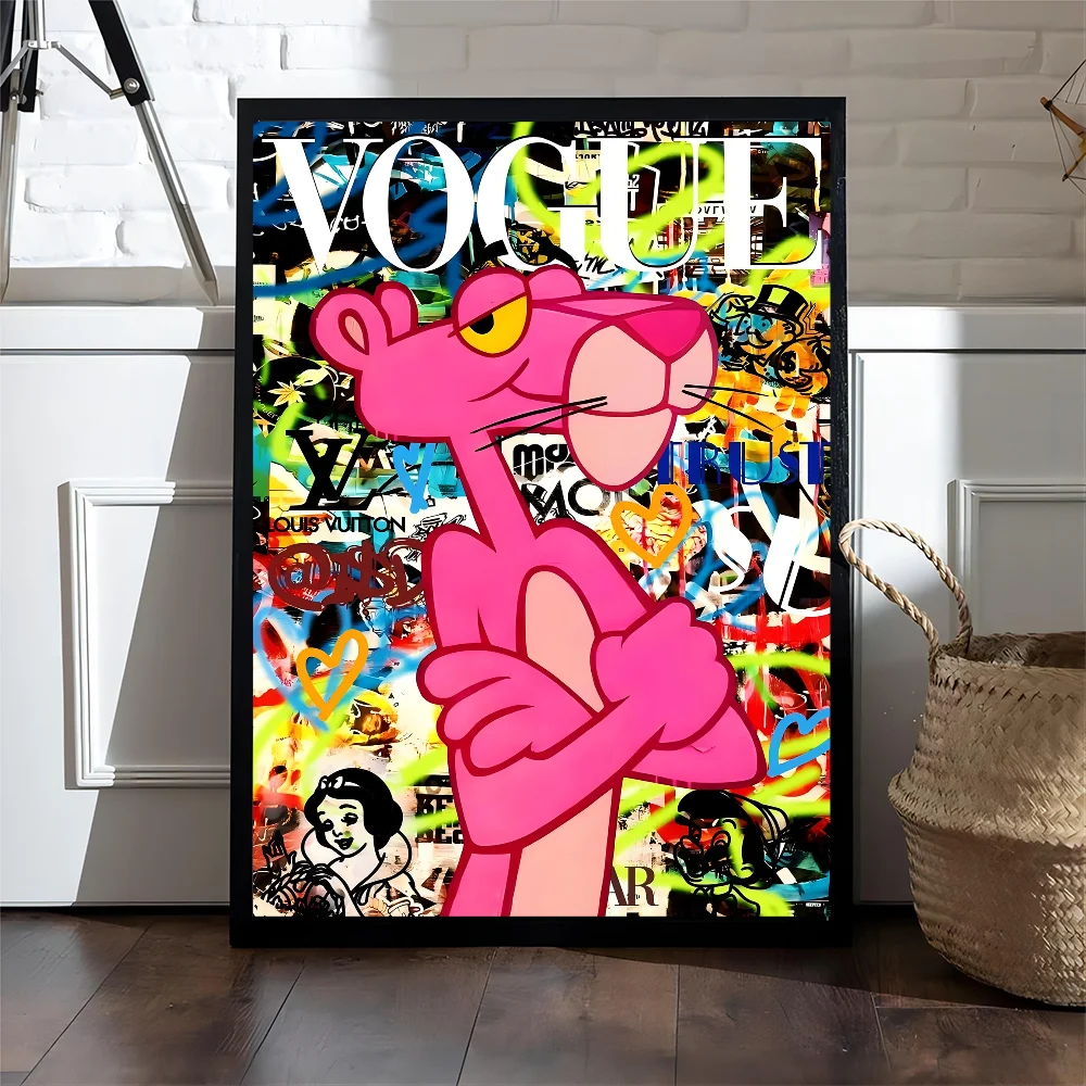 ملصقات لاصقة لفيلم النمر الوردي ملصق ورق أبيض DIY ملصقات حائط لغرفة البار والمقهى #3