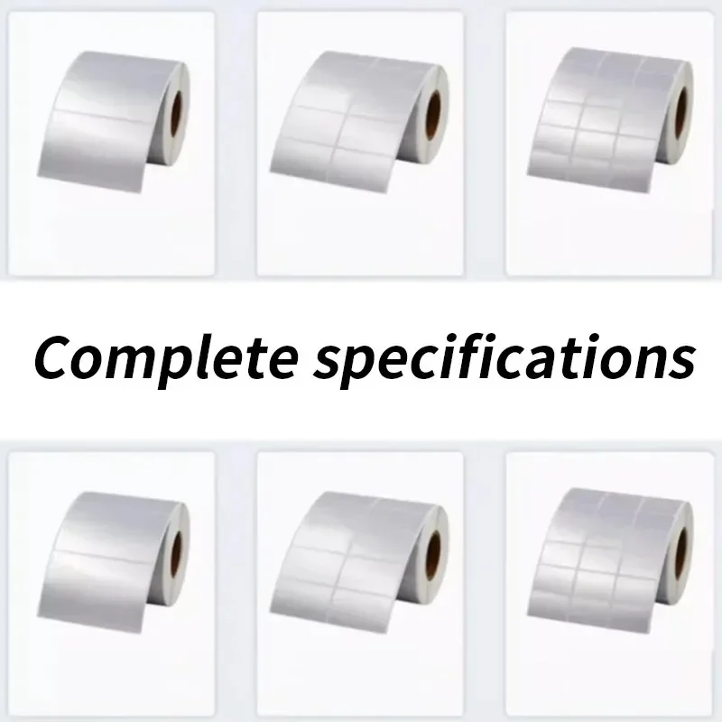 ماتي الفضة PET تسمية الباركود 20 30 40 50 60 70 80 90 100 ملصق طابعة الشريط النقل الحراري