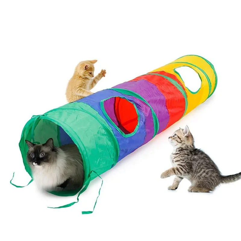 

Cat Tunnel Pet Tube Collapsible Play Toy Indoor Outdoor Kitty Puppy Toys for Puzzle Exercising Hiding Training