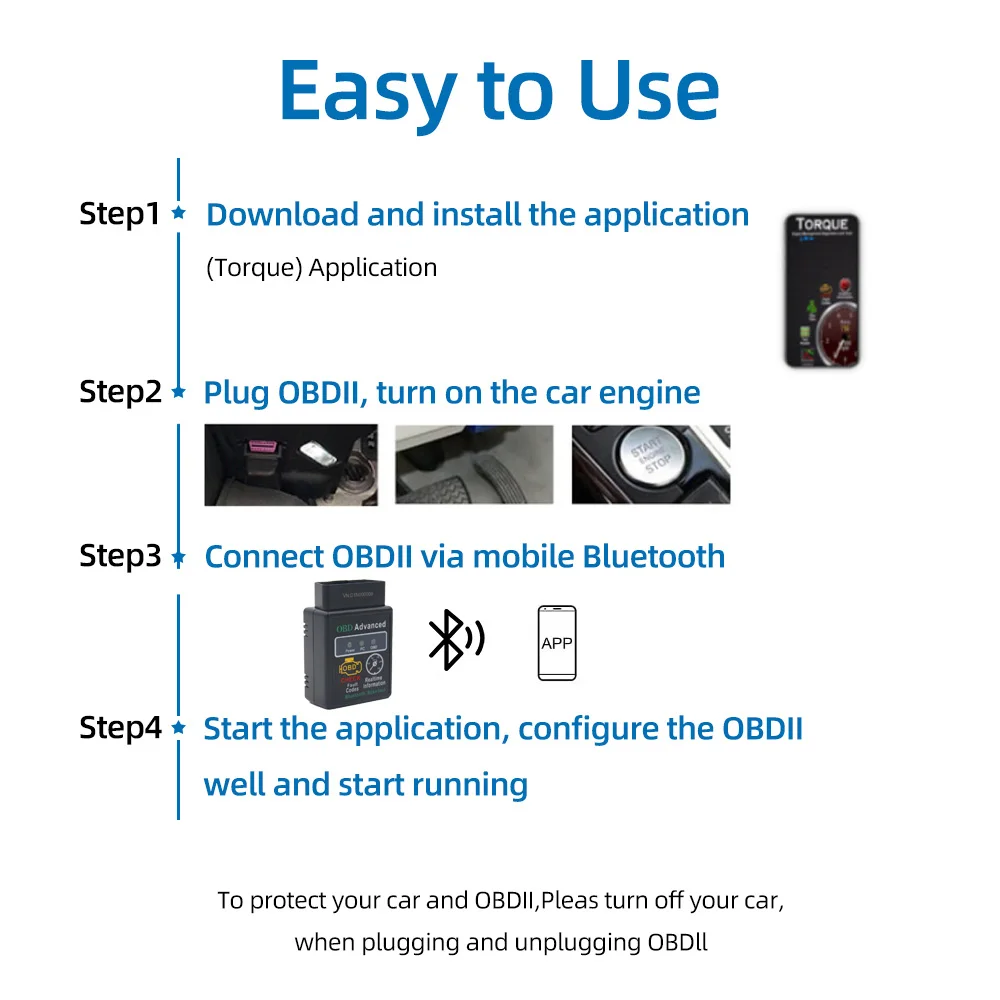 Automotive Diagnostic Tools Bluetooth-Compatible OBD2 Scanner V1.5 Code Reader OBDII Diagnosis Scanner for Android IOS Windows