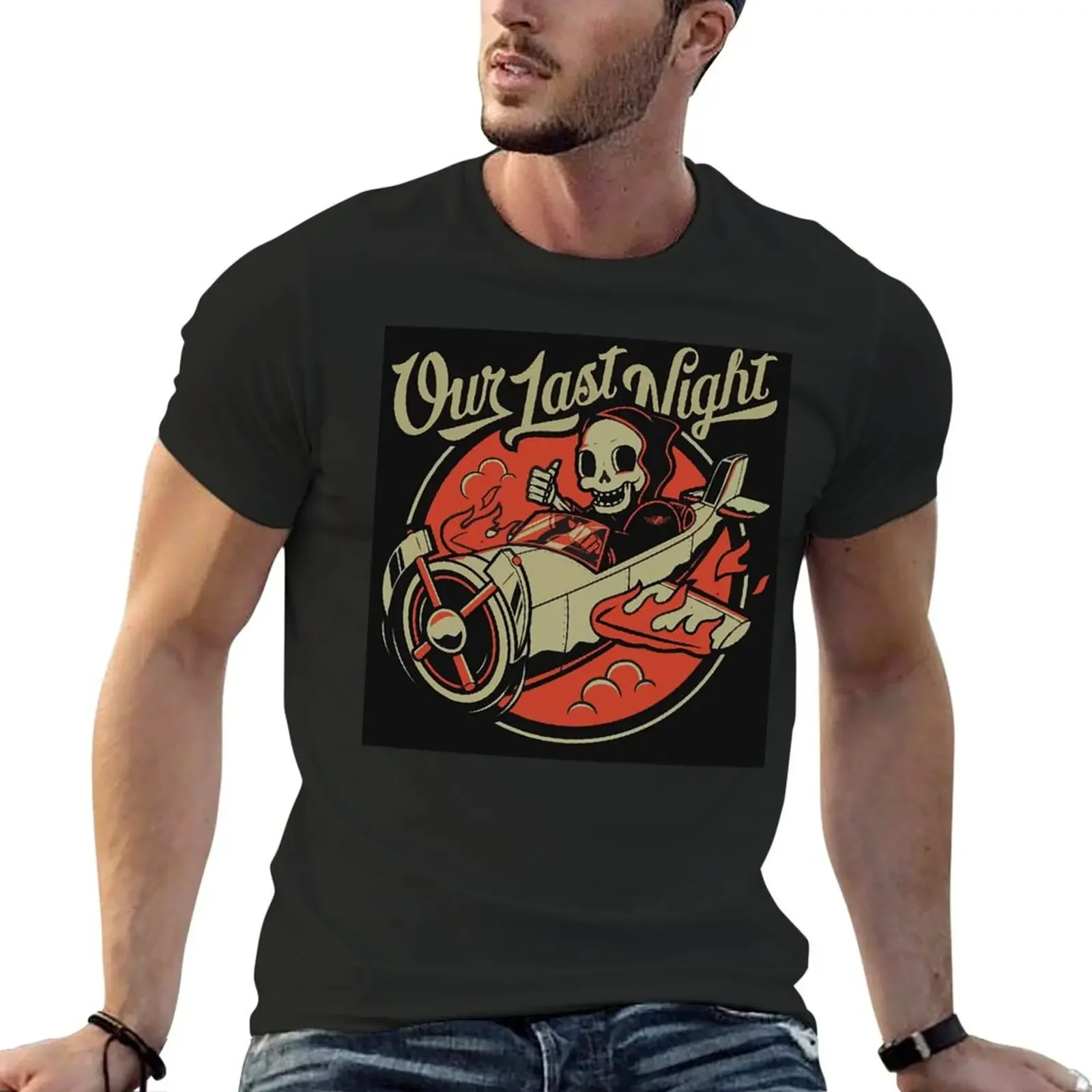 our last night T-Shirt anime cute tops for a boy designer shirts men clothing