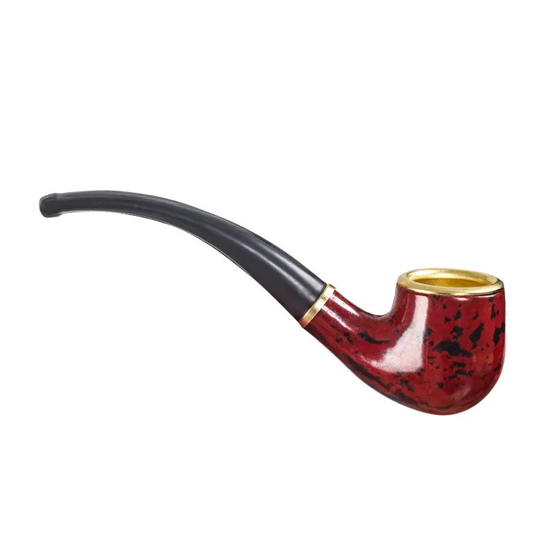 Black Wood Curved Vintage Household Merchandises Smoking Accessories Cigar Cigarette Pipes Tobacco Pipe