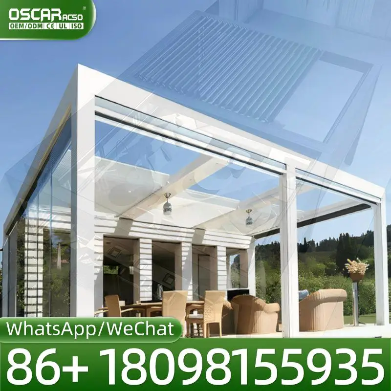 Windproof Aluminum Alloy Door Sunshine Glass Room for Outdoor Garden Courtyard Warehouse Villa Interior pergolas