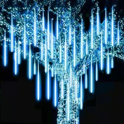 30/50CM LED Meteor Shower Rain Lights Waterproof Falling Raindrop Fairy String Light for Christmas Holiday Party Patio Decor