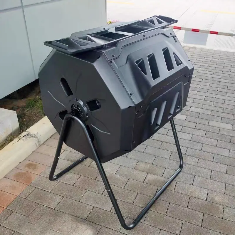 160L Outdoor Compost Bin Courtyard Plastic Organic Fertilizer Tipping Box Gardening Garbage Fallen Leaves Fermentation Box