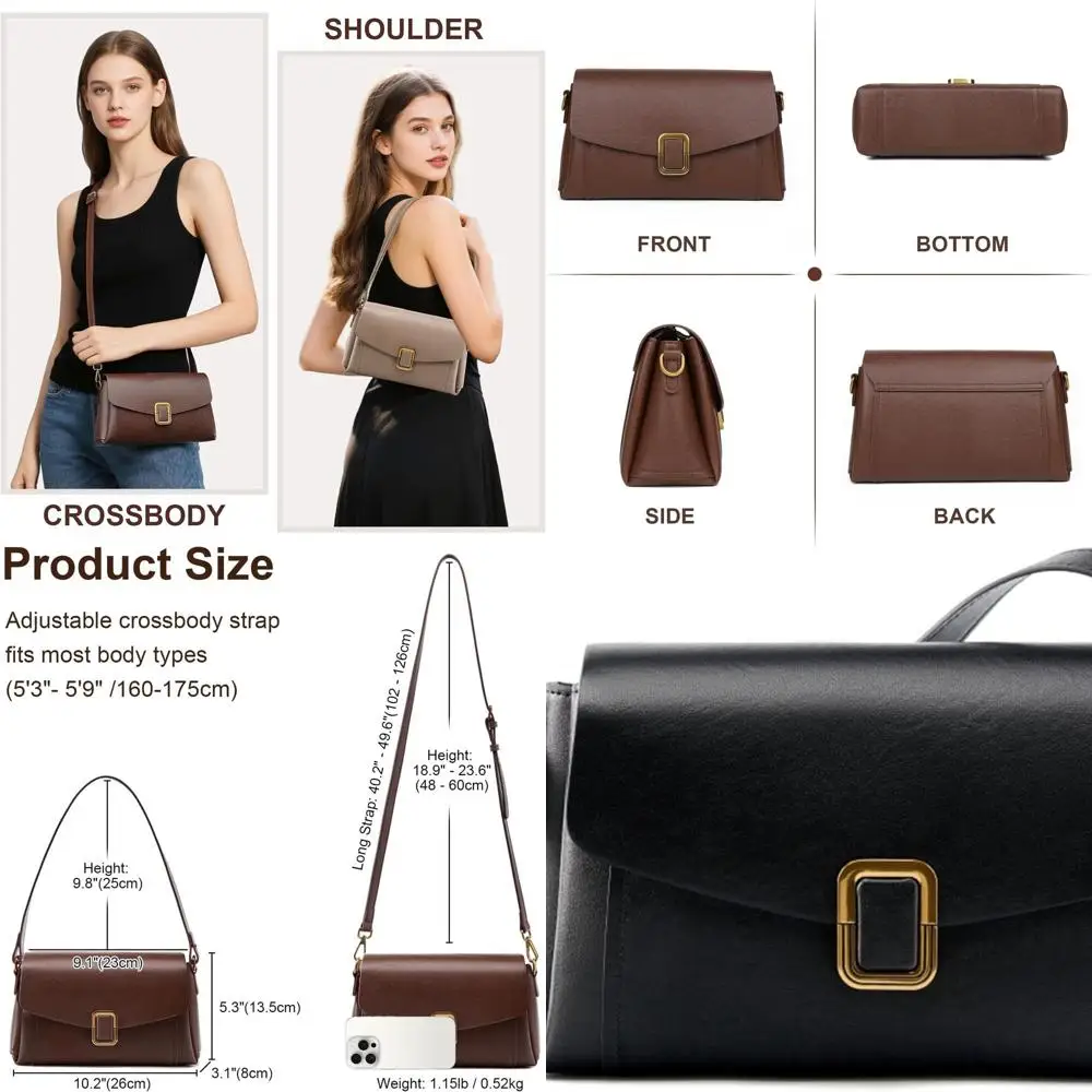 

Women's Crossbody Bag with Removable Satchel and Adjustable Shoulder Strap