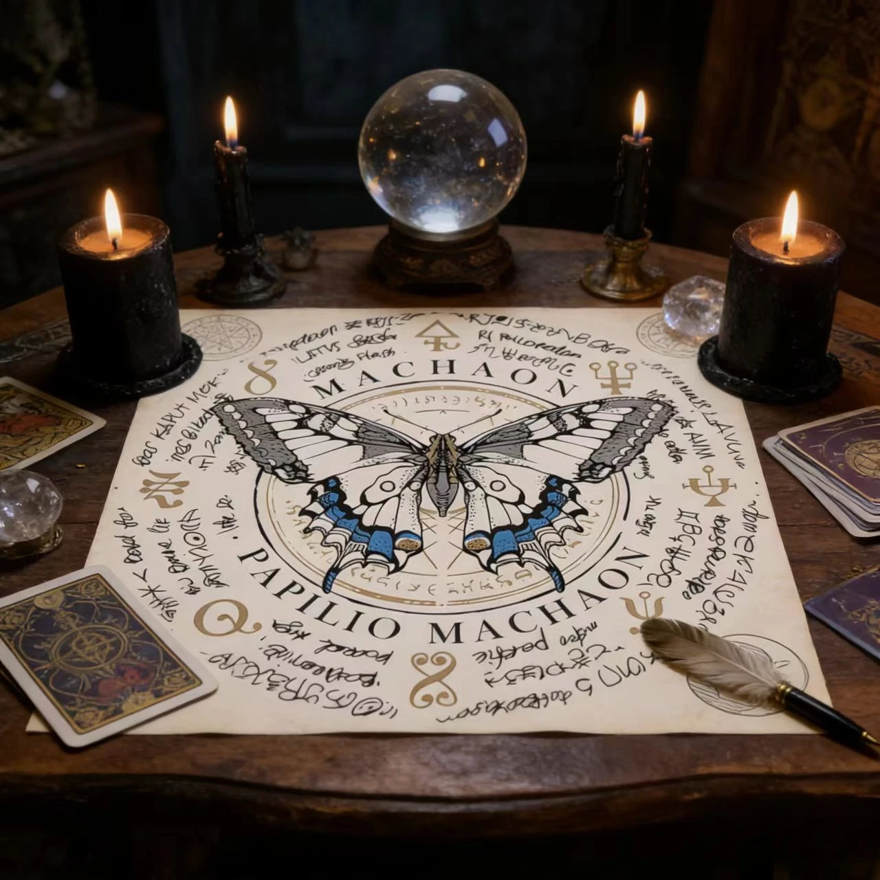 Colorful Light Butterfly Tablecloth Card Game Ceremony Desk Durable Decorative Table Mat Non-slip 50x50cm tarot table cloth