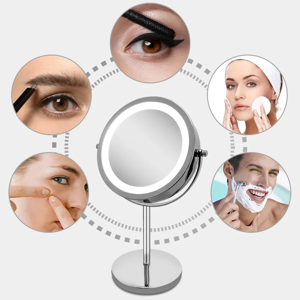 

z Travel Foldable High Definition Smart Desktop LED Light Mirror for Makeup mirror