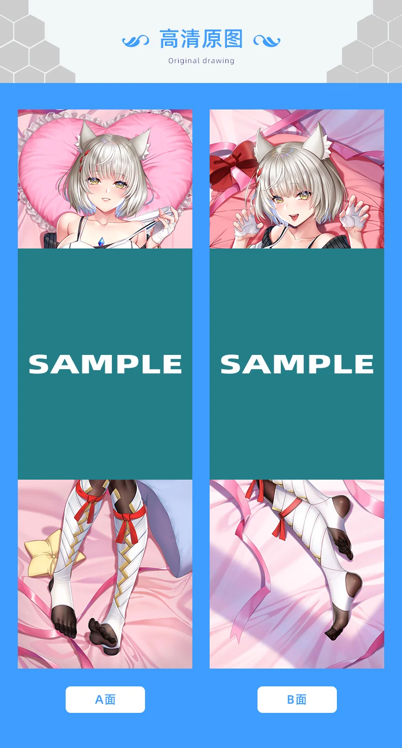 หูแมวสาว Xenoblade Chronicles 3 Mio Dakimakura หมอนปลอกหมอน