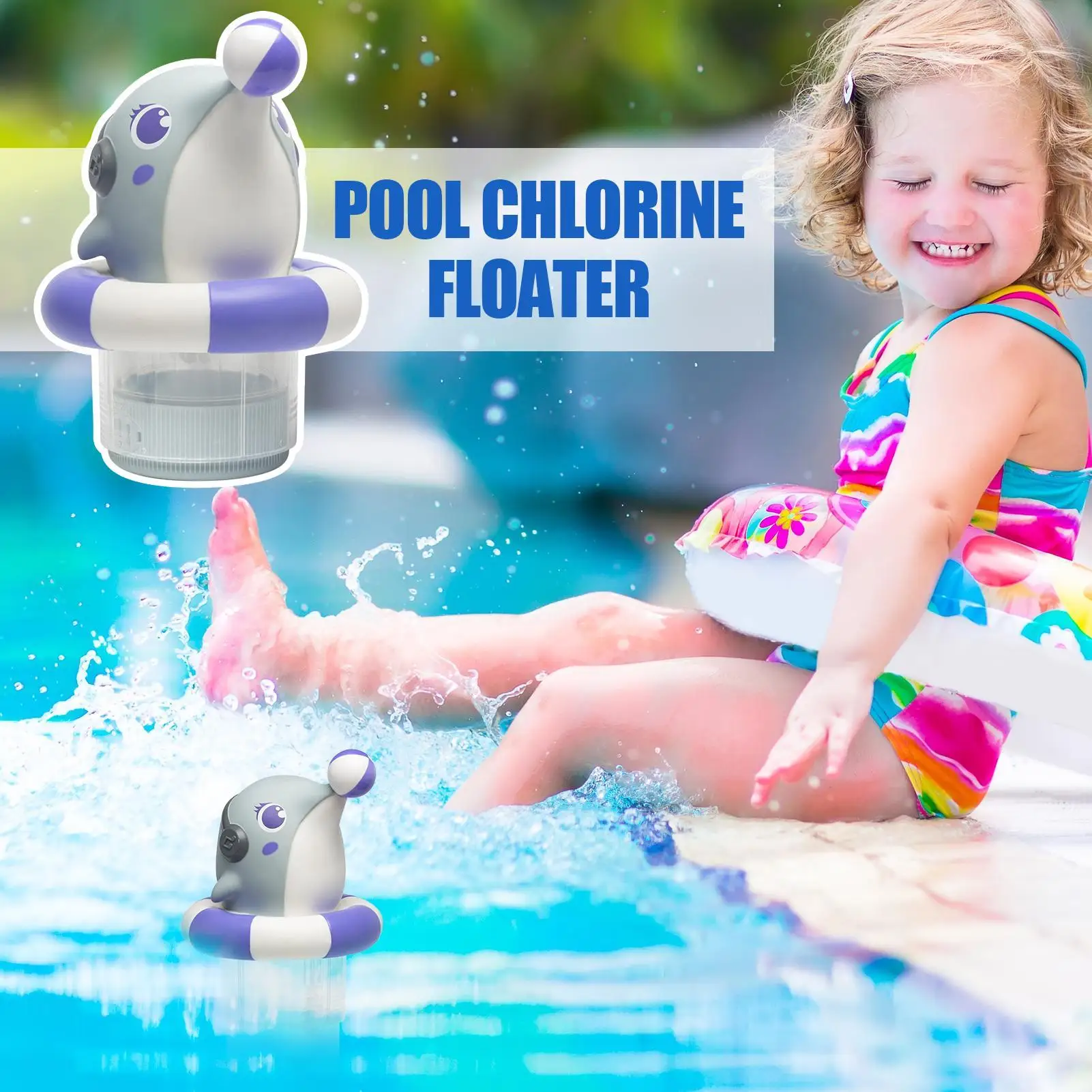 

Dolphin Chlorine Floater Chlorine Dispenser Cute Tablets Holder High-Efficiency Chlorinator Animal Float Decoration For Spa