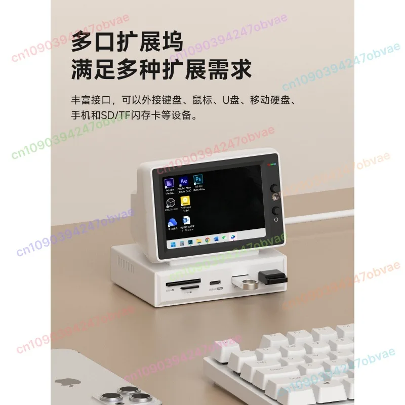 شاشة IPS صغيرة 3.5 بوصة AIDA64 كمبيوتر صغير CPU RAM HDD شاشة عرض البيانات شاشة فرعية مع محور USB C لأجهزة الكمبيوتر المحمول #2