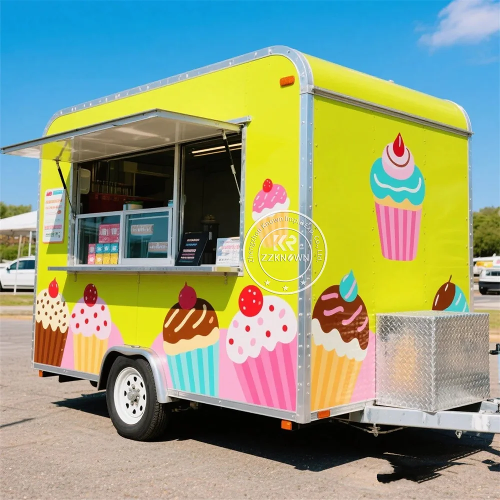 

Fully Equipped Catering Trailer Fast Food Trailer Mobile Kitchen Mobile Coffee Bar Outdoor Concession Food Truck For Sale