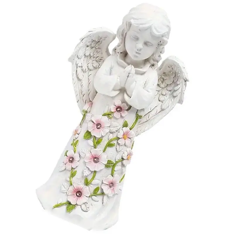 ABJI-Solar Garden Statue Angel Unique Housewarming Gift Crafts Ornaments Suitable For Terrace Garden Decoration view 3