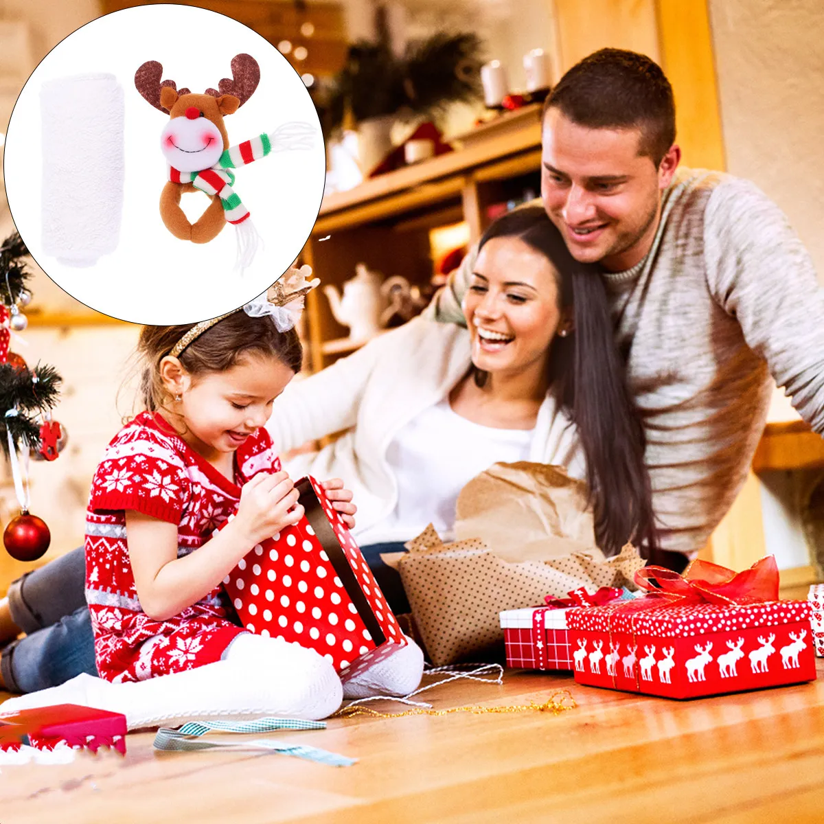1Pcs Christmas Deer Decor Towel Soft Eco Friendly Hand Towel for Holiday Home Decor Table Decoration Xmas Gift Party Favor