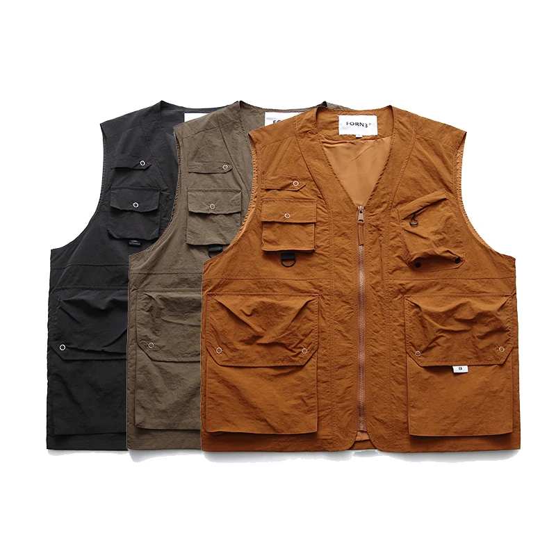 

Men Multi Pocket Outdoor Fashion Loose Casual Cargo Vest Jacket Cityboy Harajuku Streetwear Sleeveless Coat Women Waistcoat