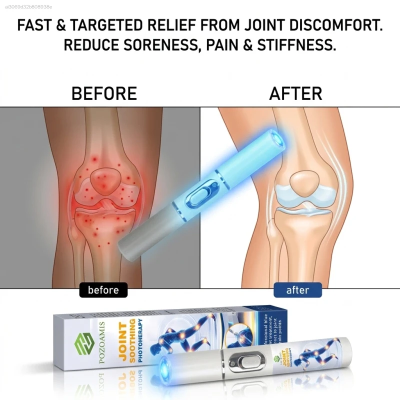 

3 minutes of blue light 'massage' every day—no rubbing or pressing, deep-seated warmth.