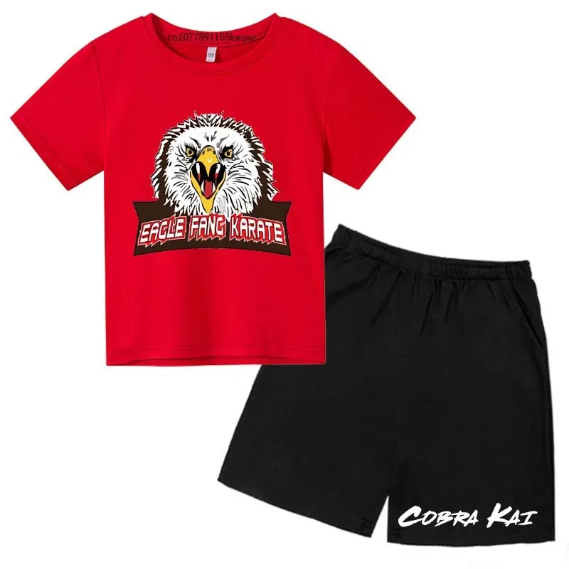 

Eagle Fang Karate Kids Summer Soft Breathable T-shirts+Pants 2pcs Sports Suits 2-13Years Boys Girls Fashion Outfits Clothes Sets