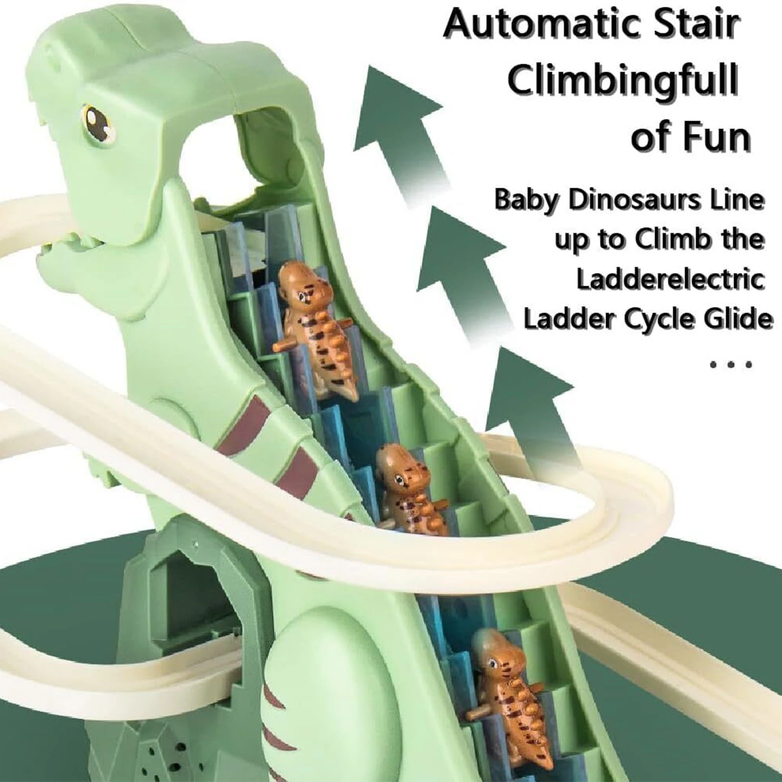 Dinosaurios de juguete con escaleras con luces y música, juguetes creativos de aprendizaje temprano, tobogán para bebé, educación preescolar, SDI99