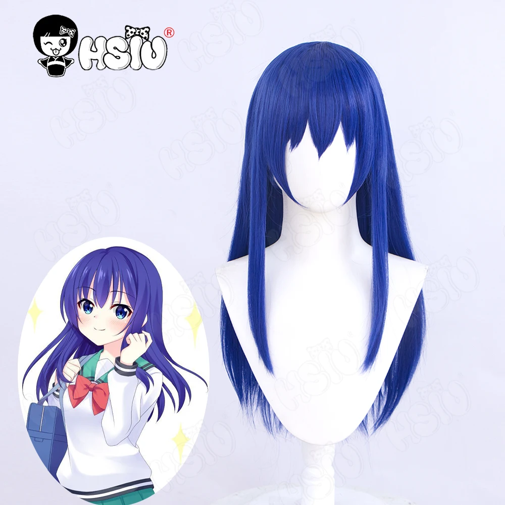 Teruhashi Kokomi Cosplay Wig Fiber synthetic wig Anime Saiki Kusuo Cosplay「HSIU 」ink blue Long Wig+Wig cap