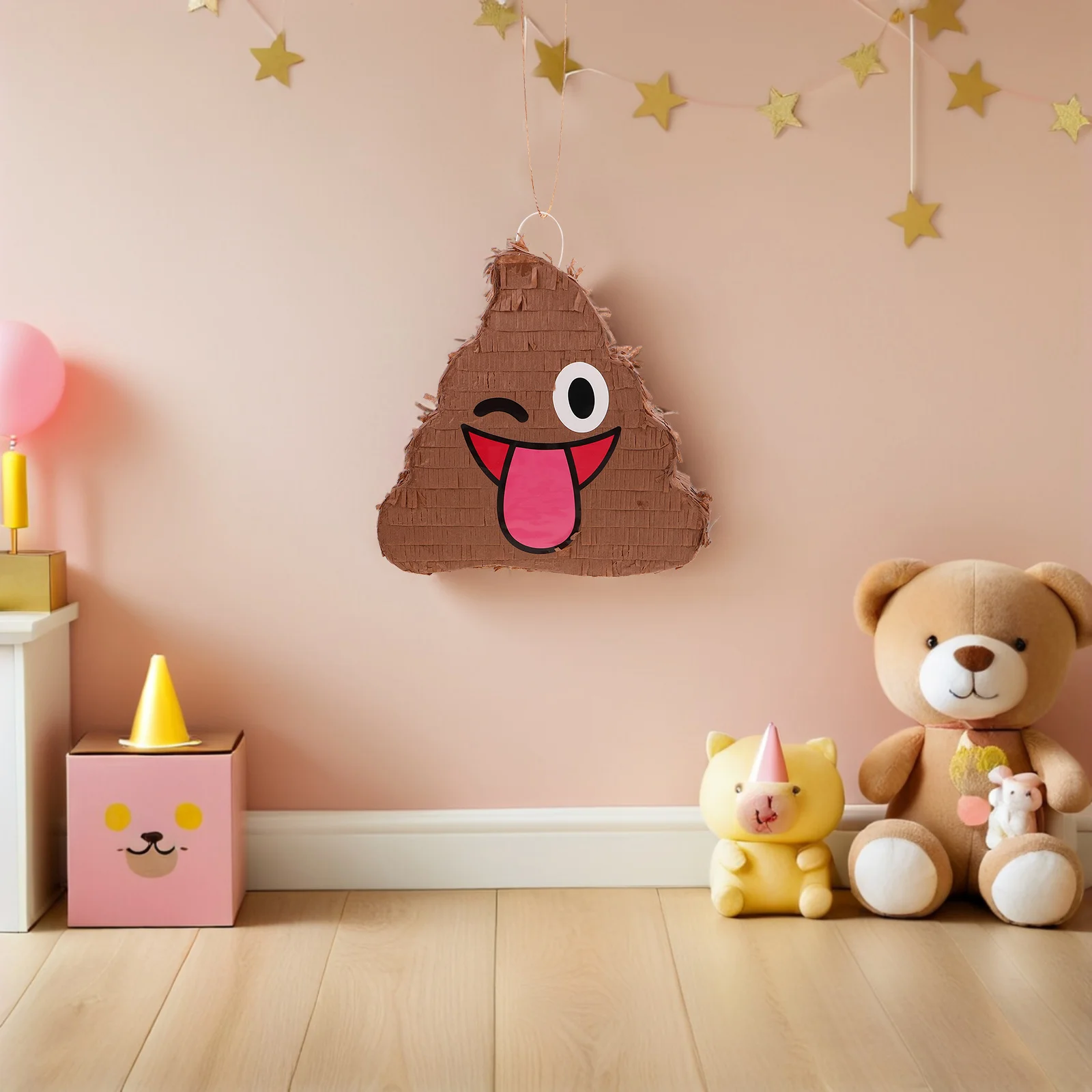 1 Set Paket Pinata Kotoran Lucu Emoticon Piñata Dengan Penutup Mata Konfeti Untuk Dekorasi Pesta Ulang Tahun Permainan Fiestas Kotoran