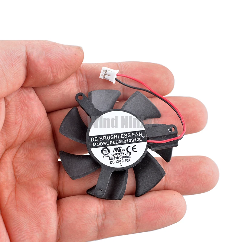 47mm Diameter DC12V 0.10A PLD05010S12L Graphics Card Cooling Fan for GT220 GTS210 Heat Sink Aluminum with 39mm Hole Pitch view 3