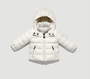 Jaqueta infantil com capuz quente, cor sólida, moda casual, marcas de luxo, roupas infantis, novo estilo, inverno