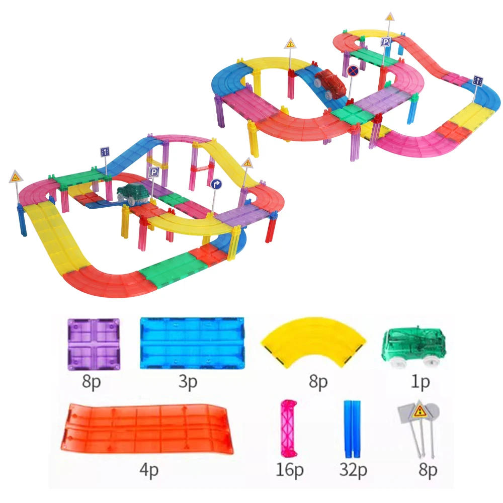 مجموعة البلاط المغناطيسي مكونة من 80 قطعة من GIROMAG مكعبات بناء تعليمية للأطفال - ألعاب مغناطيسية للأولاد والبنات من سن 3 إلى 12 عامًا #5