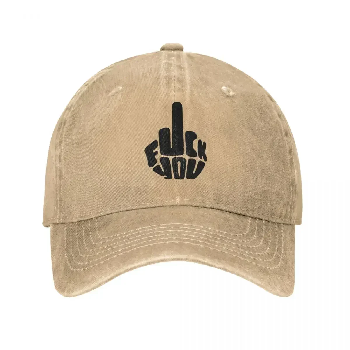 Casual Funny Middle Finger Baseball Cap Unisex Style Distressed Washed Snapback Cap Letters Print Summer Adjustable Caps Hat