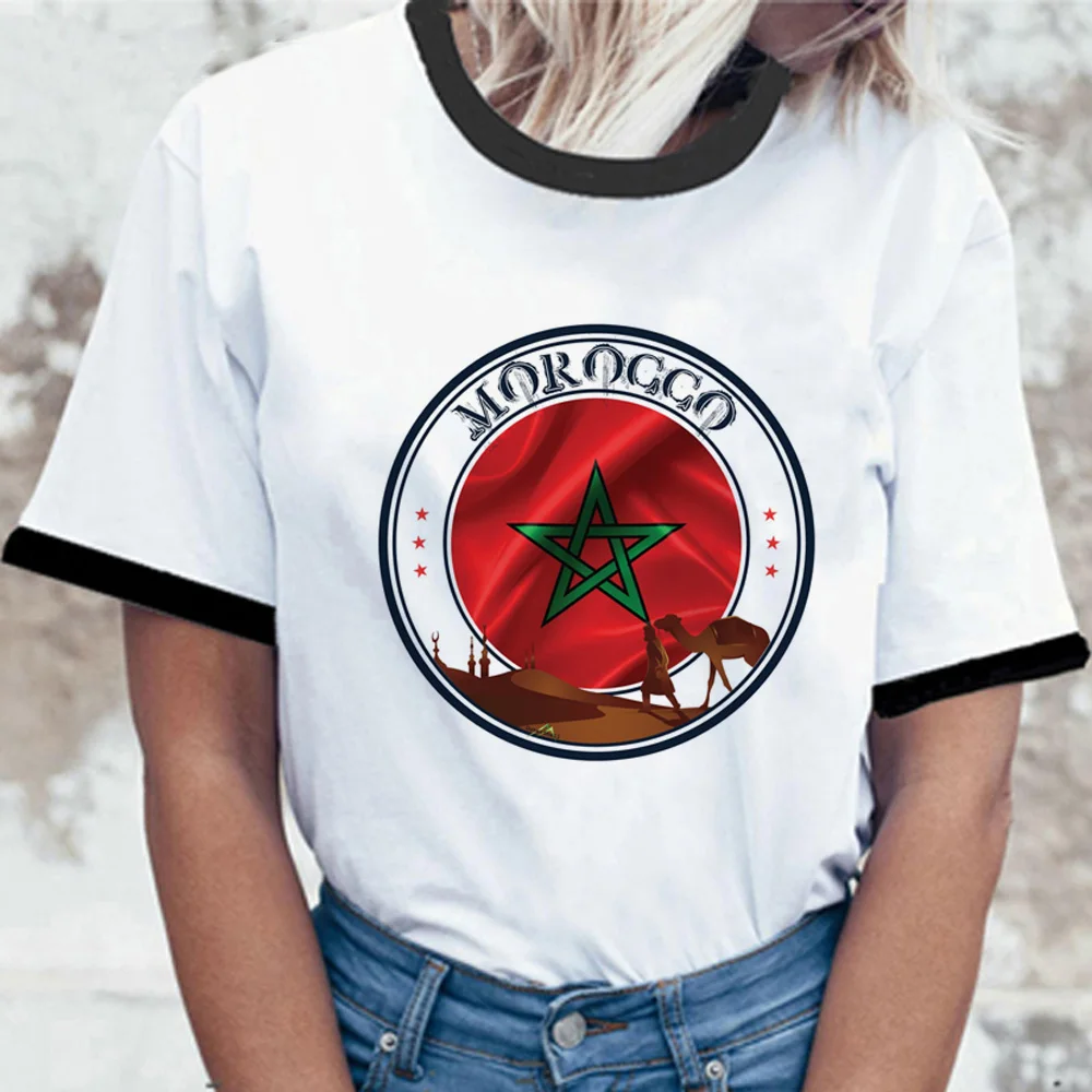 Maroc Morocco tshirt women funny graphic streetwear Tee female Japanese clothing