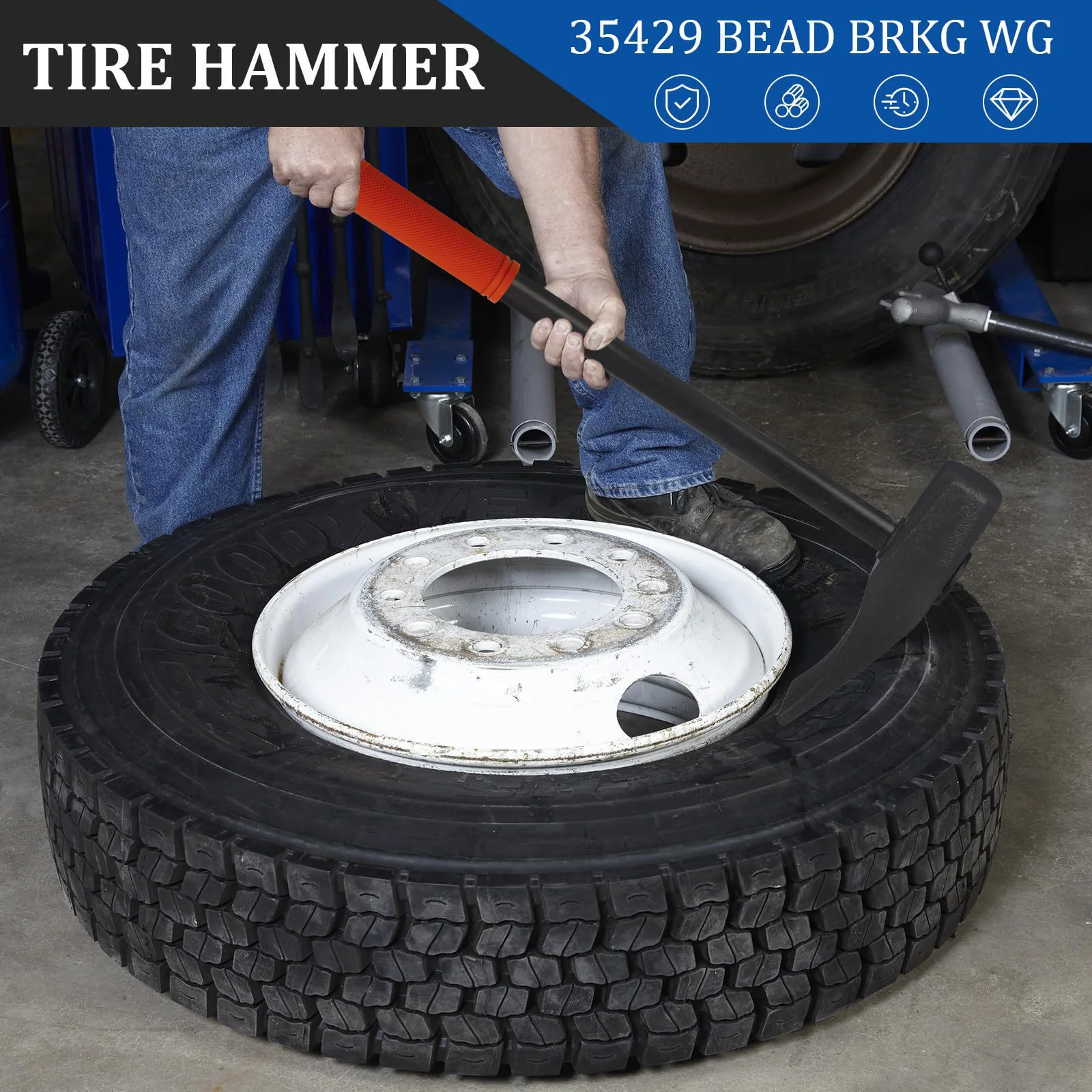 

Tire Hammer for Tractor and Truck Tire Repair Tool Tire Breaker, Tire Removal Tool