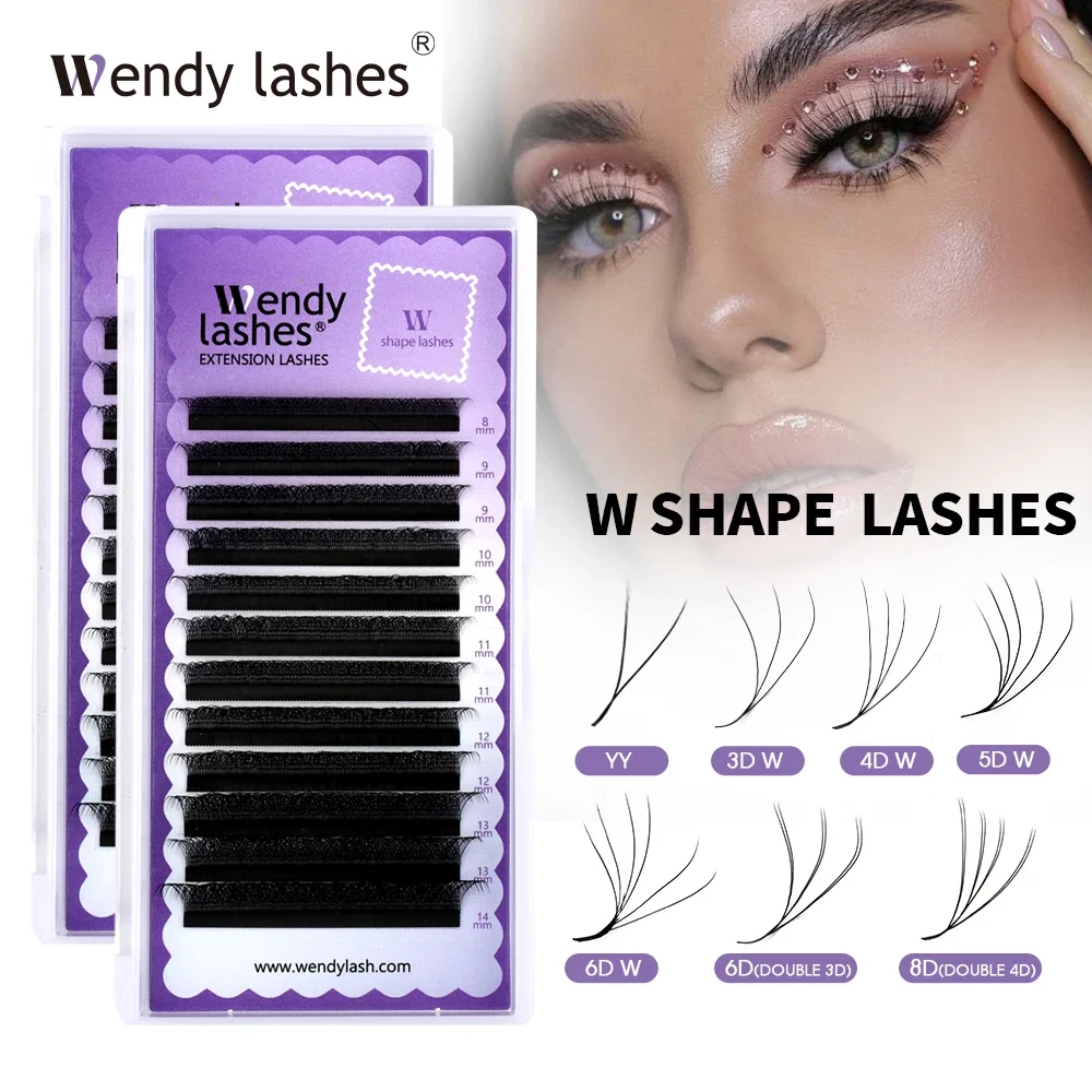 

Wendy Lashes false eyelashes YY Shape Eyelash Extensions Automatic Flowering W Shape Bloom3D 4D5D8DPremade Supplies Black Lashes