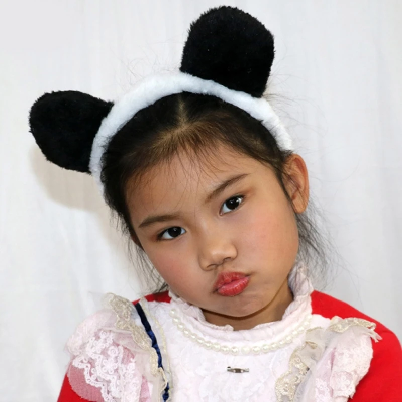 Kids Animal Costume Panda Ears Headband Tail Bowtie 3pcs Set Dropshipping