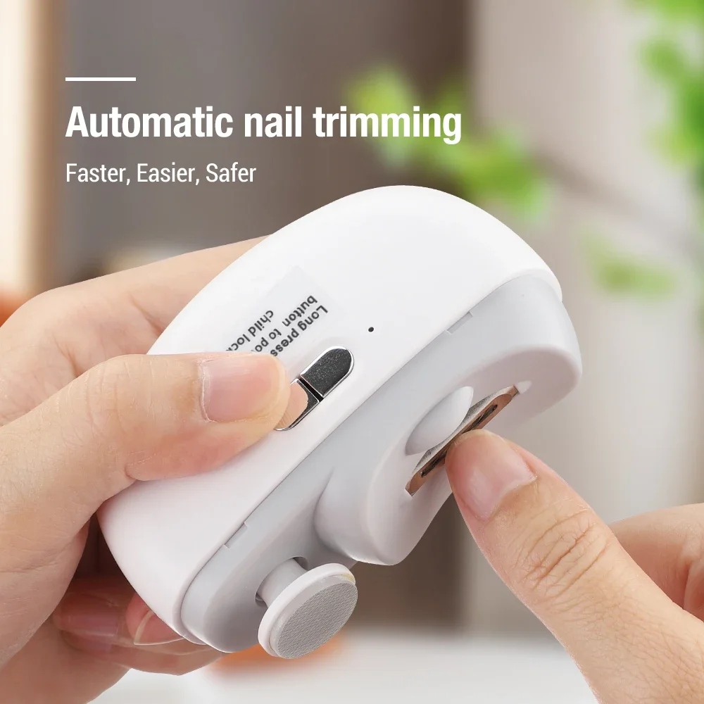 Cortador de unhas elétrico automático com luz para cortador de pedicure de unhas de bebê adulto